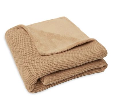 Βρεφική Πλεκτή Κουβέρτα Με Fleece 75x100cm, Basic Knit Biscuit