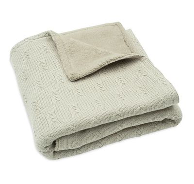 Βρεφική Πλεκτή Κουβέρτα Με Velvet 75x100cm, Grain Knit Olive Green