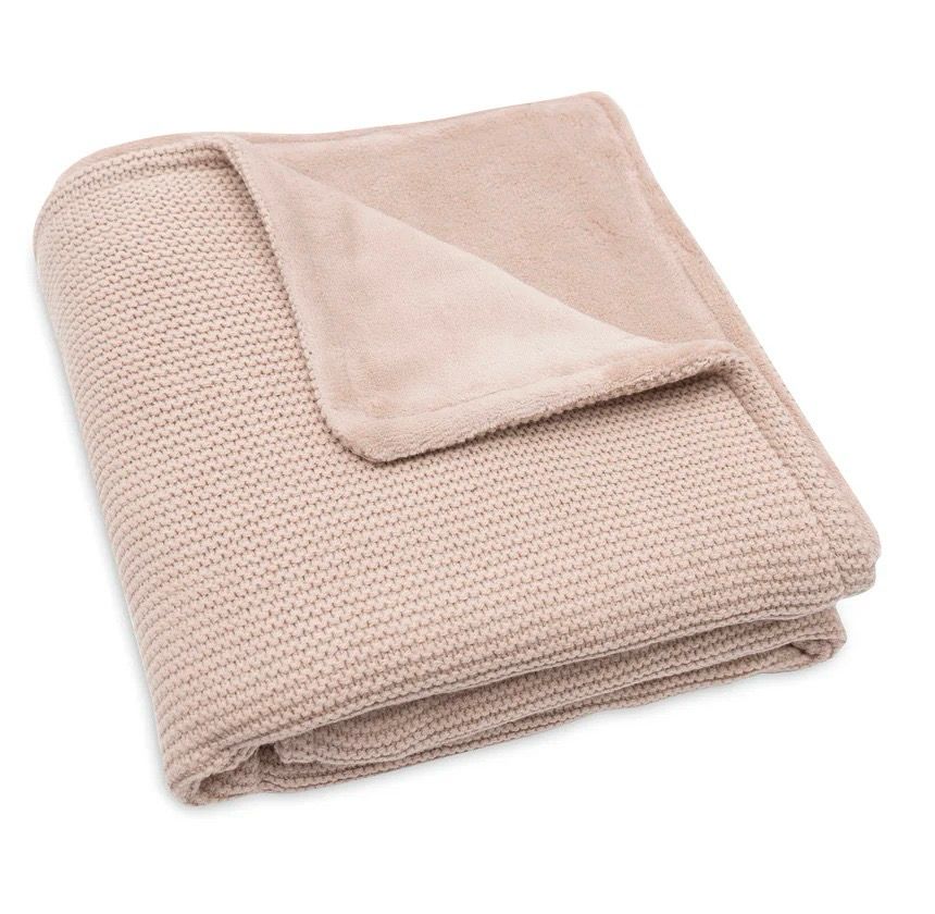 Βρεφική Πλεκτή Κουβέρτα Με Fleece 75x100cm, Basic Knit Wild Rose