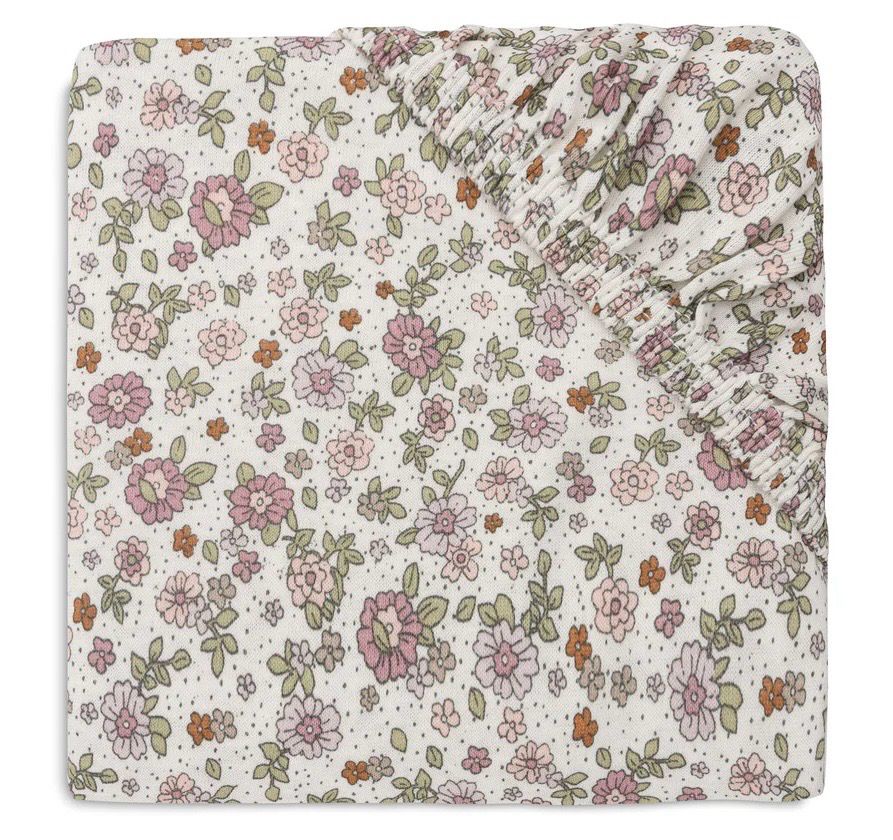 Σεντόνι Κούνιας Jersey Με Λάστιχο 120x60cm, Retro Flowers