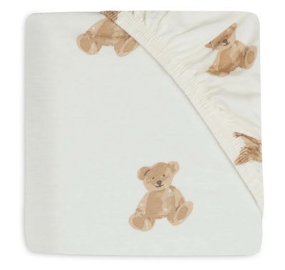 Σεντόνι Κούνιας Jersey Με Λάστιχο 120x60cm, Teddy Bear