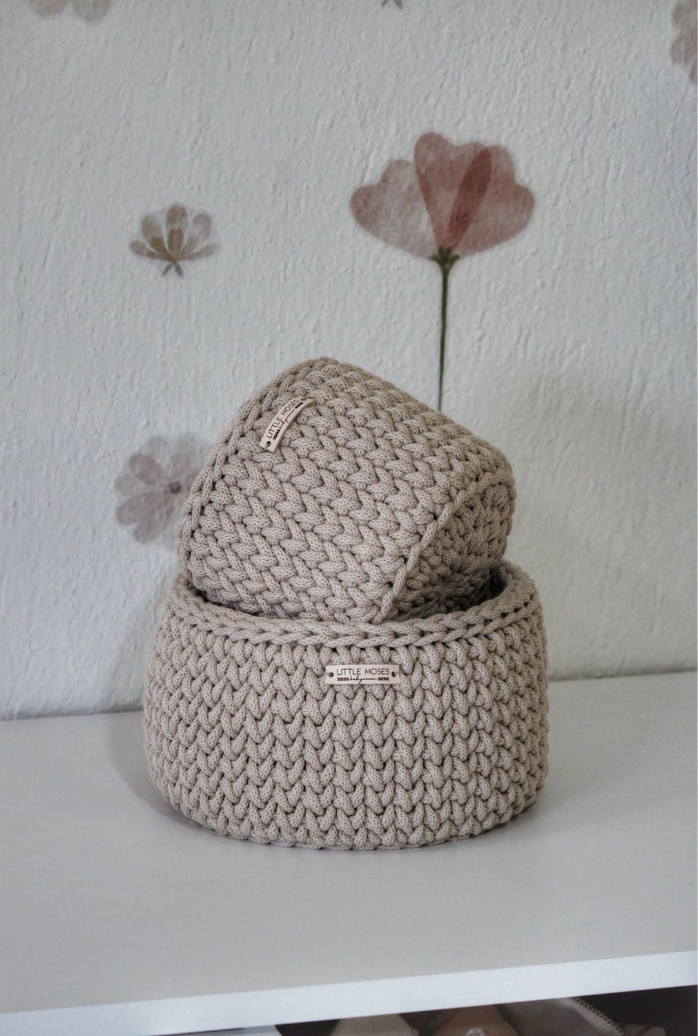 Στρογγυλά Καλάθια Οργάνωσης Βρεφικών Καλλυντικών, Warm Beige