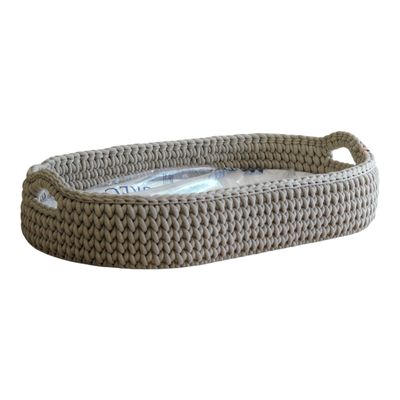 Πλεκτή Αλλαξιέρα Καλάθι Με Στρώμα 75χ40 - Olive Green