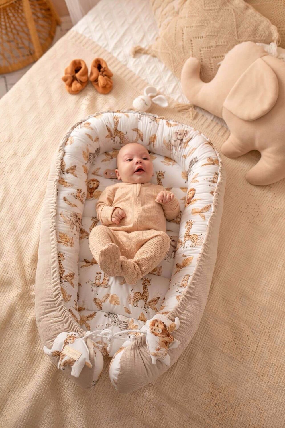 Safari Βρεφική Φωλιά Με Θήκη Μεταφοράς | Light Beige