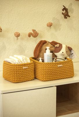 Τετράγωνο Καλάθι Οργάνωσης Βρεφικών Καλλυντικών, Mustard