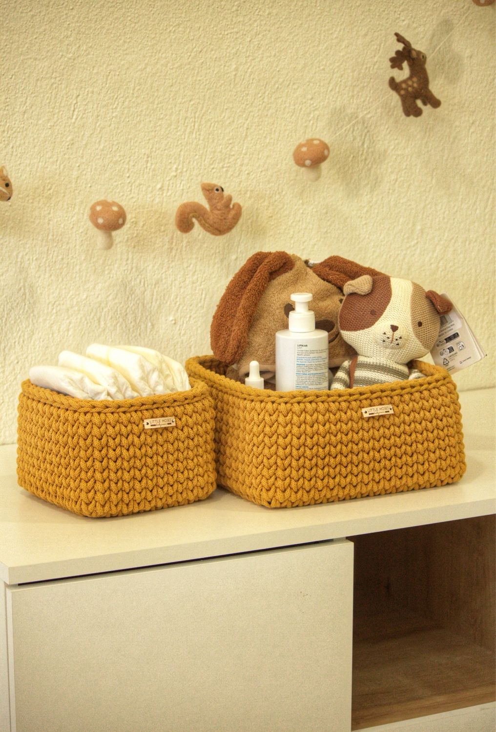 Τετράγωνο Καλάθι Οργάνωσης Βρεφικών Καλλυντικών, Mustard