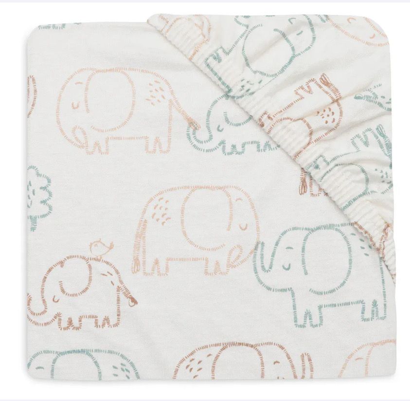 Σεντόνι Λίκνου/ Καλαθούνας Jersey Με Λάστιχο | 40/50x80/90cm | Elephant Tales