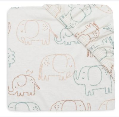 Σεντόνι Λίκνου/ Καλαθούνας Jersey Με Λάστιχο | 40/50x80/90cm | Elephant Tales