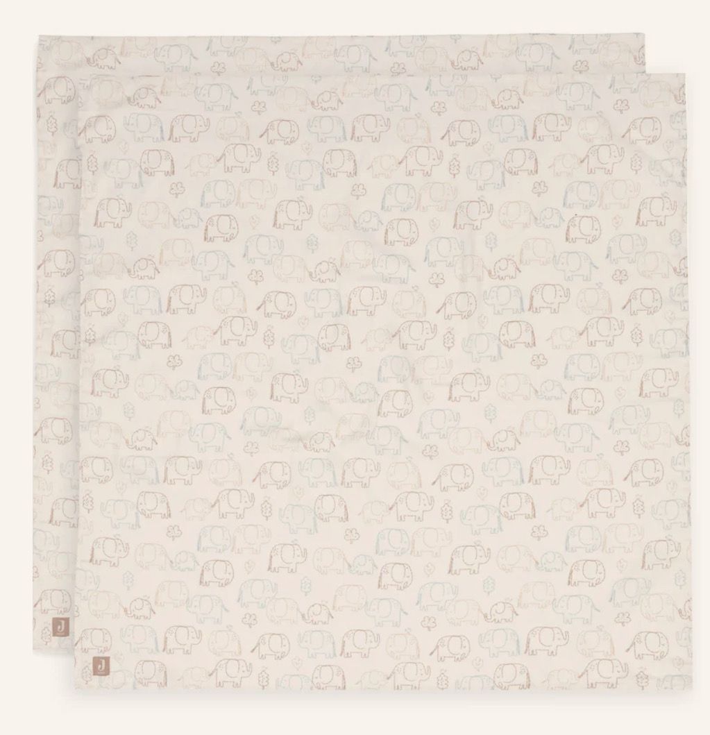 Πάνα Αγκαλιάς Μουσελίνα 115x115cm (2τμχ) - Elephant Tales
