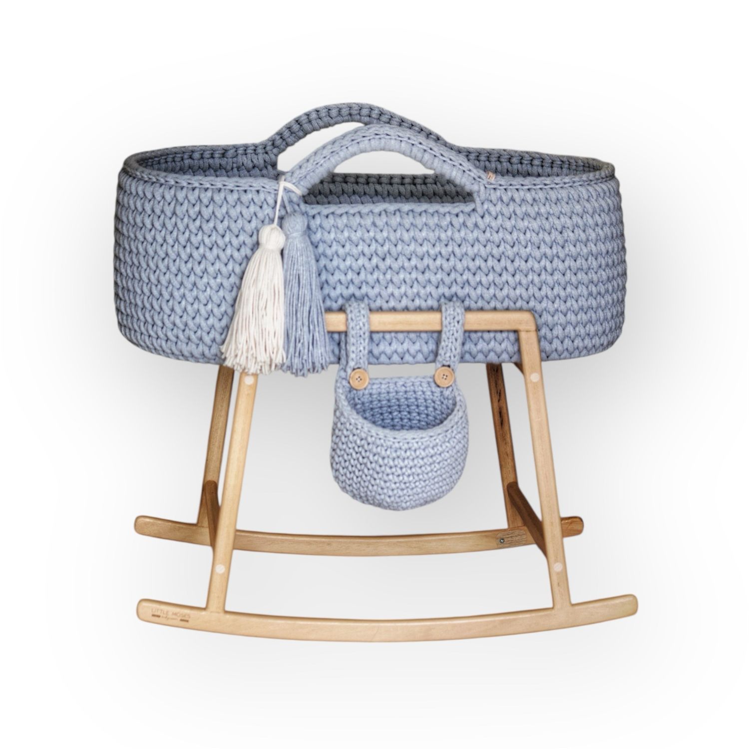 Καλαθούνα Λίκνο Μωρού Με Στρώμα &amp; Βάση - Light Grey