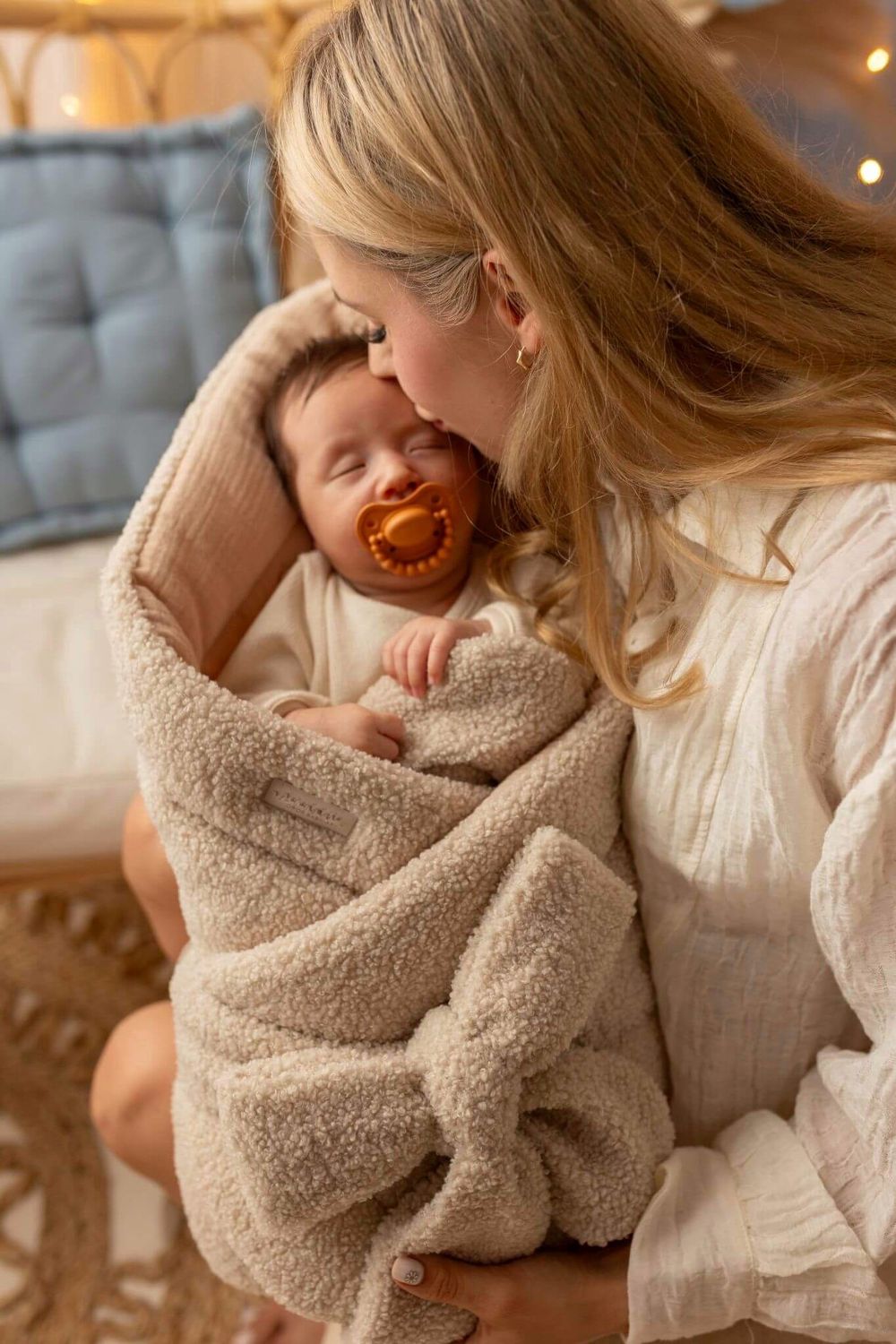 Βρεφική Κουβέρτα Αγκαλιάς Κώνος | Plus Lamb/Muslin | Beige