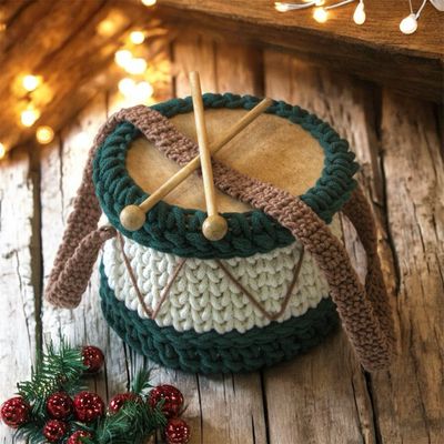 Drum Basket - Πλεκτό Χριστουγεννιάτικο Τύμπανο