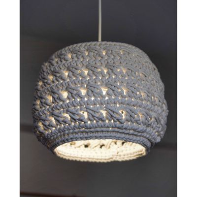 Πλεκτό Καπέλο Φωτιστικού Οροφής - Cream