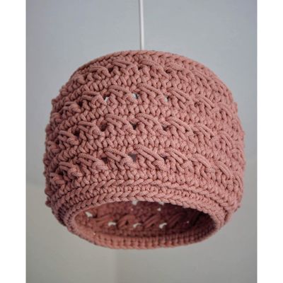 Πλεκτό Καπέλο Φωτιστικού Οροφής - Blush