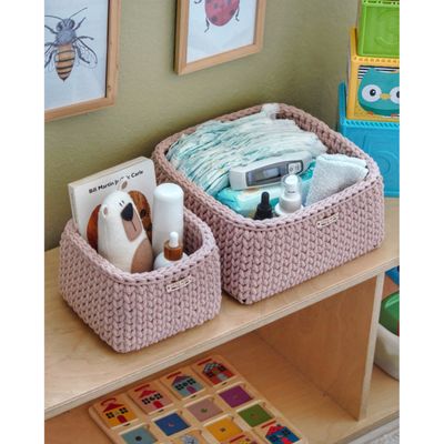 Τετράγωνο Καλάθι Οργάνωσης Βρεφικών Καλλυντικών, Pastel Pink