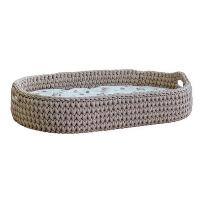 Πλεκτή Αλλαξιέρα Καλάθι Με Στρώμα 70χ40 - Warm Beige