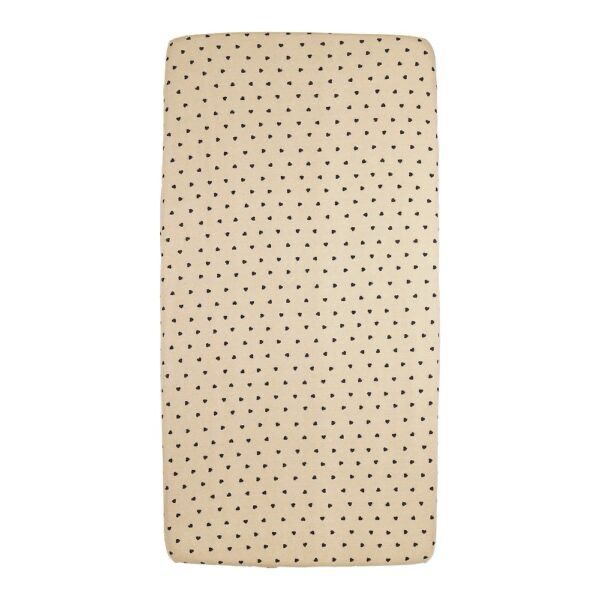 Meyco Σεντόνι με Λάστιχο Jersey Sweet Heart Soft Sand/Black 70×140/150cm