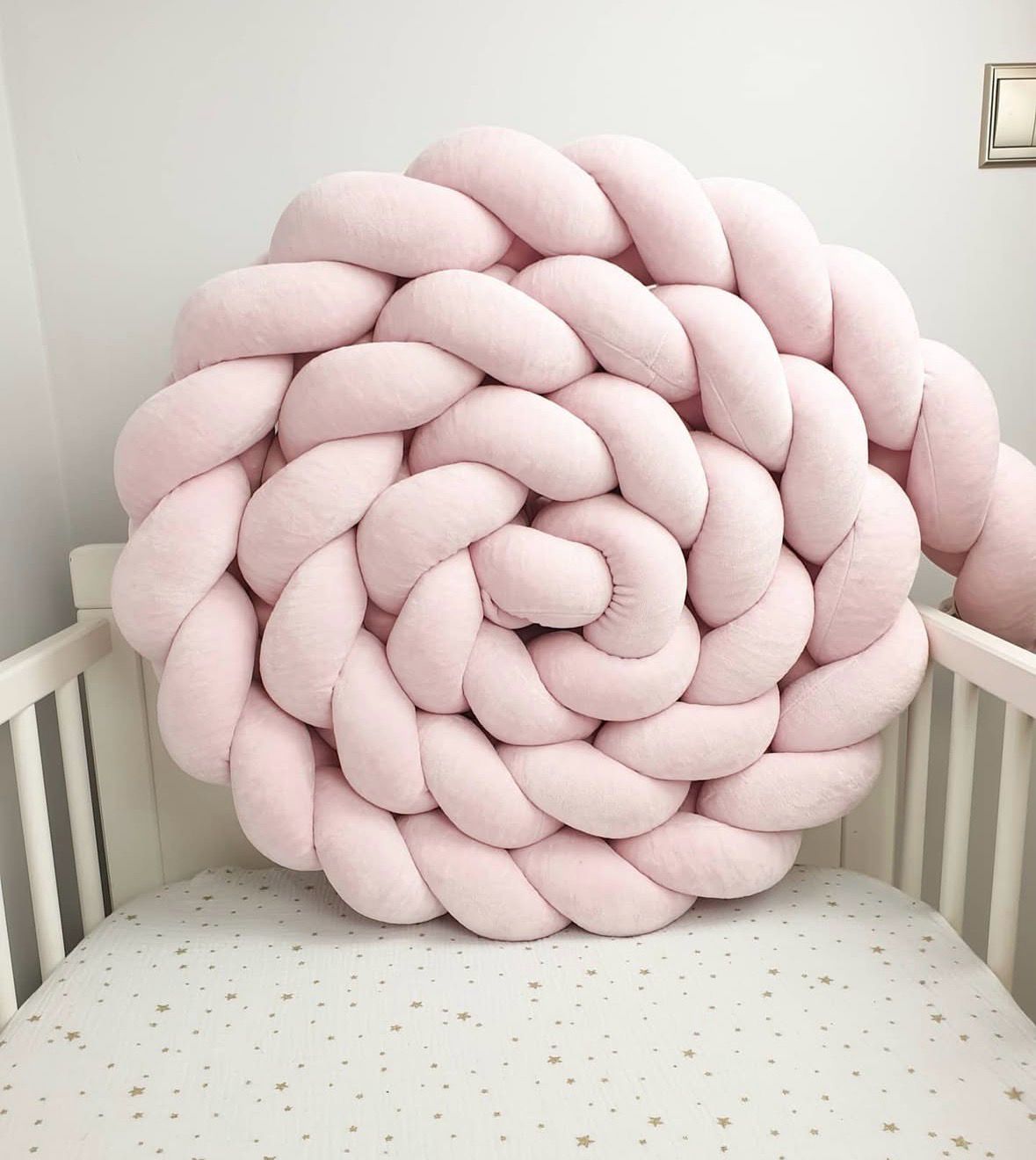 Βελούδινη Πάντα Πλεξούδα (200-15εκ.) - Pastel Pink