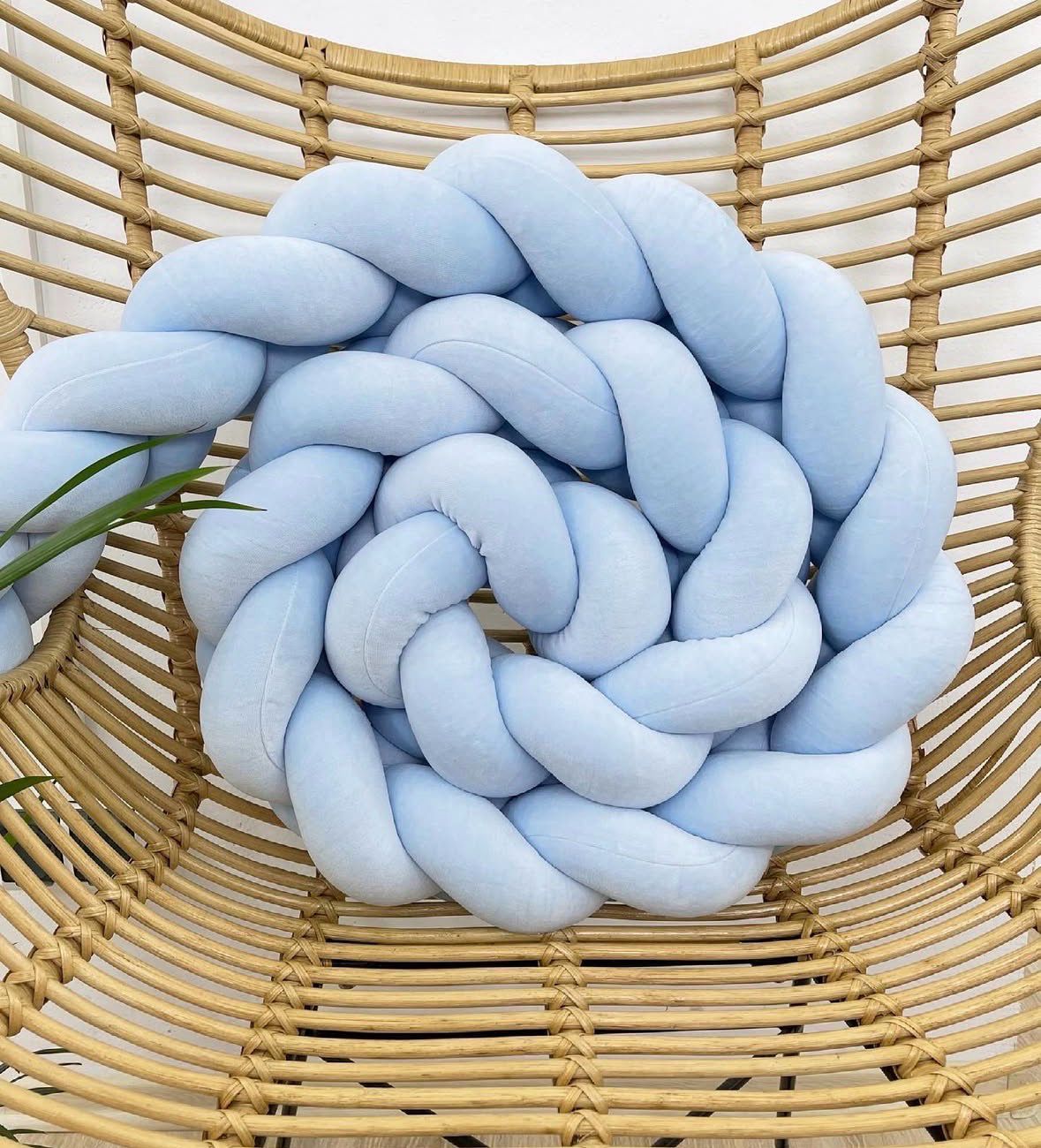 Βελούδινη Πάντα Πλεξούδα (200-15εκ.) - Baby Blue