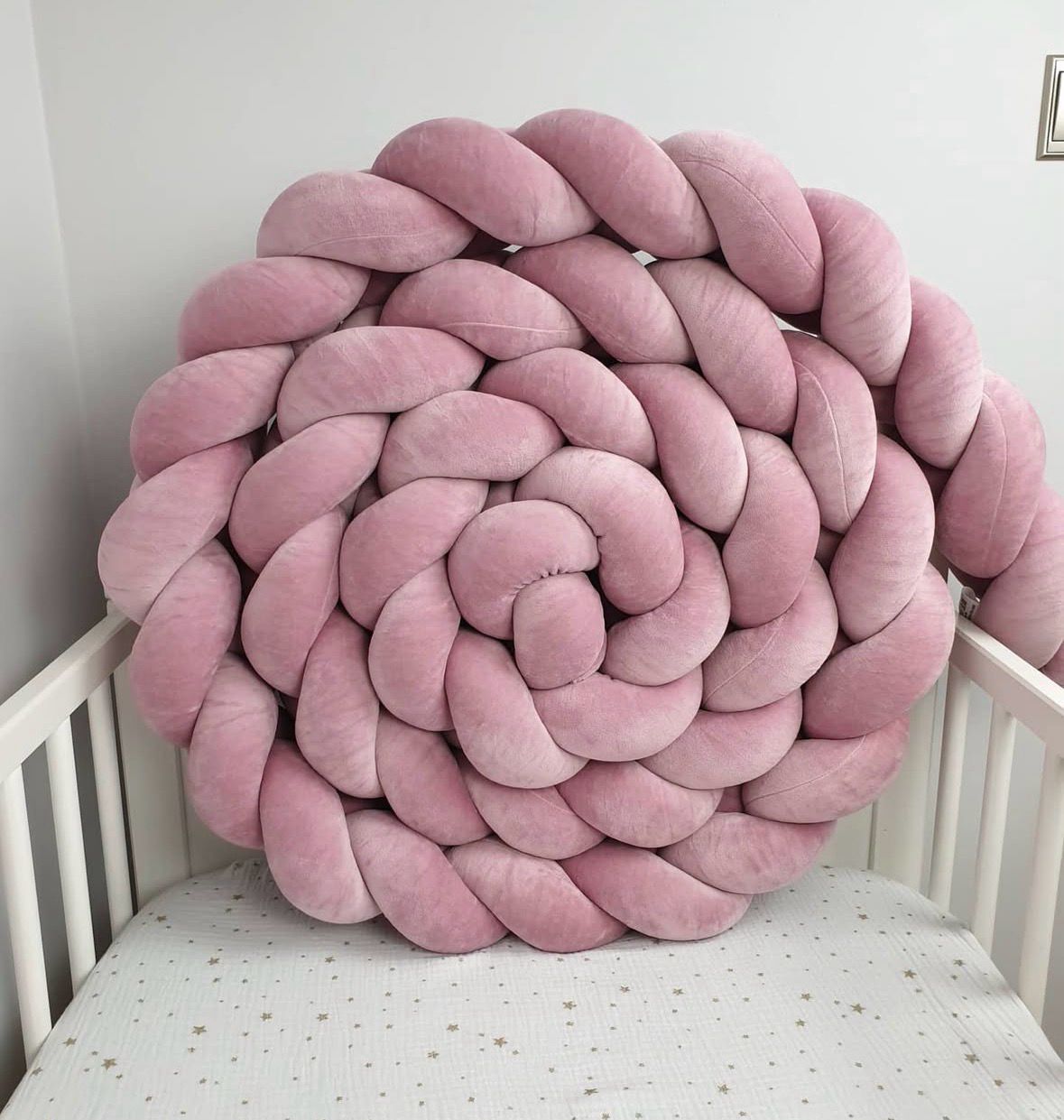 Βελούδινη Πάντα Πλεξούδα (200-15εκ.) - Dusty Pink