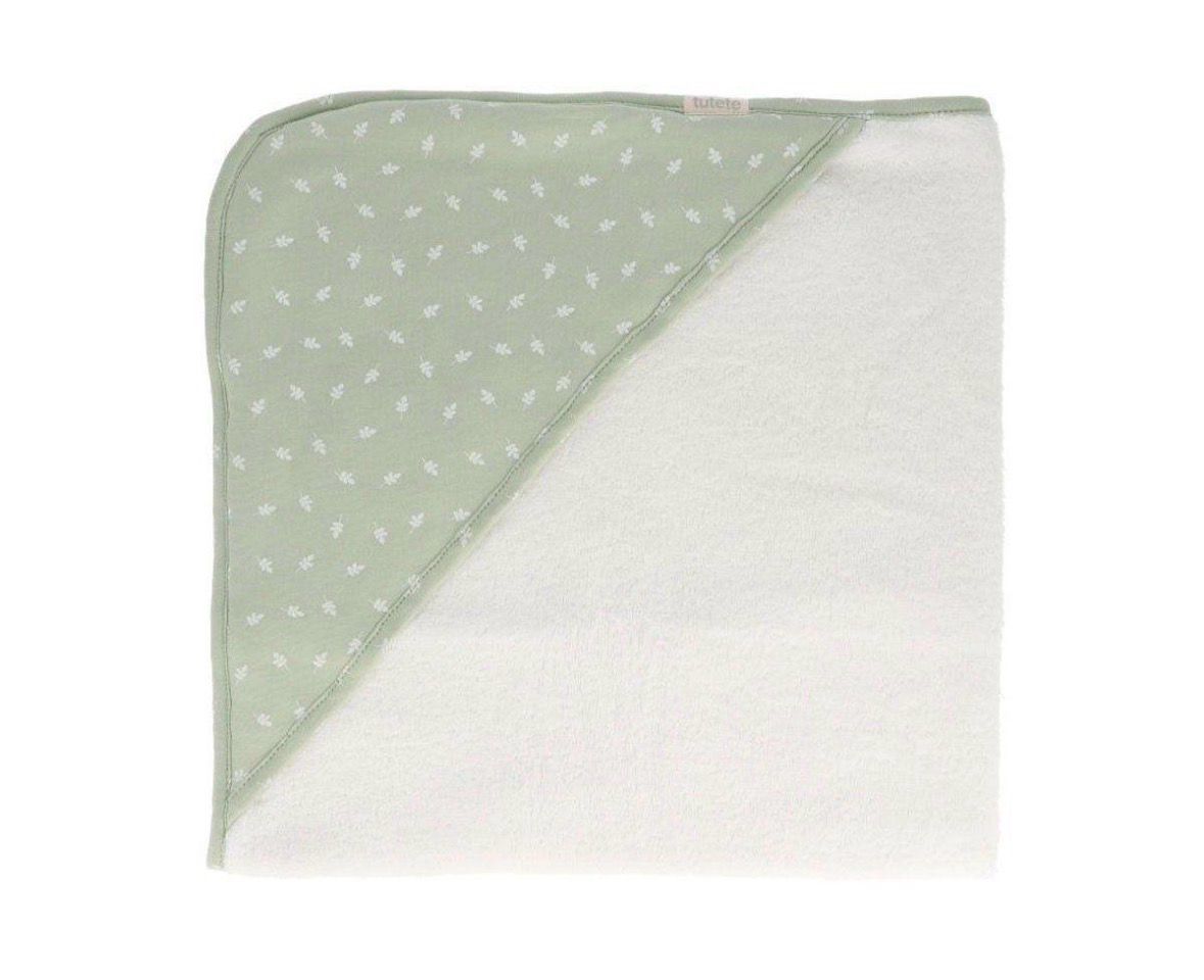 Βρεφική Πετσέτα Μπάνιου Με Κουκούλα - 100% Βαμβάκι, 75x75εκ. - Leaves Πράσινο | Tutete