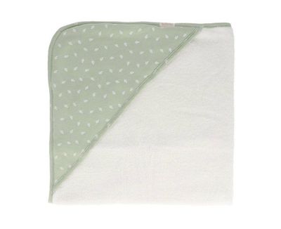 Βρεφική Πετσέτα Μπάνιου Με Κουκούλα - 100% Βαμβάκι, 75x75εκ. - Leaves Πράσινο | Tutete