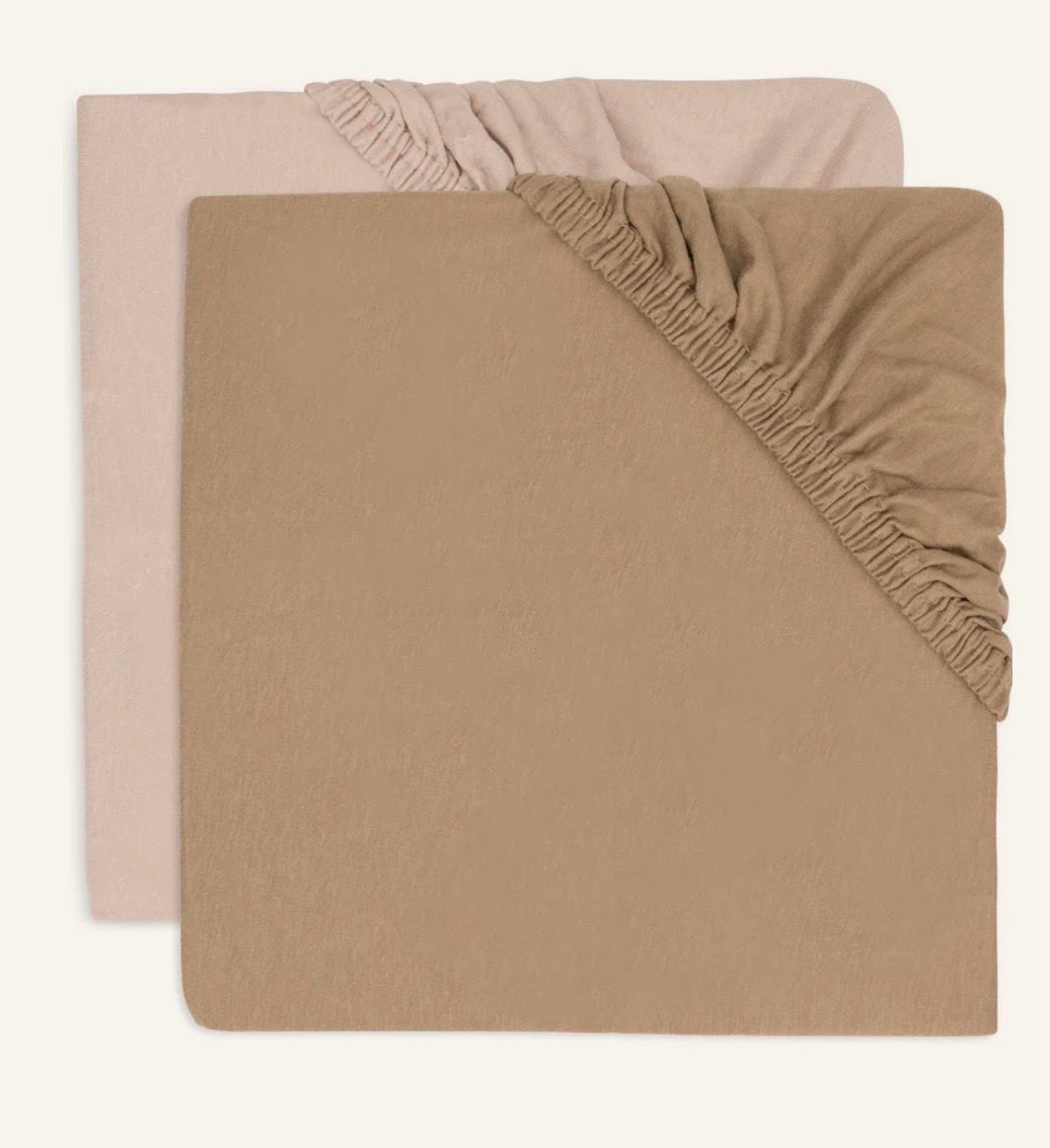 Σεντόνι Λίκνου/ Καλαθούνας Jersey Με Λάστιχο | 40/50x80/90cm | Set Των 2 | Wild Rose &amp; Biscuit