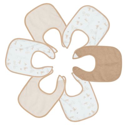 Σετ 6 Σαλιάρες Πετσετέ Αδιάβροχες 22×30, 4+μηνών - Farm | Trois Kilos Sept