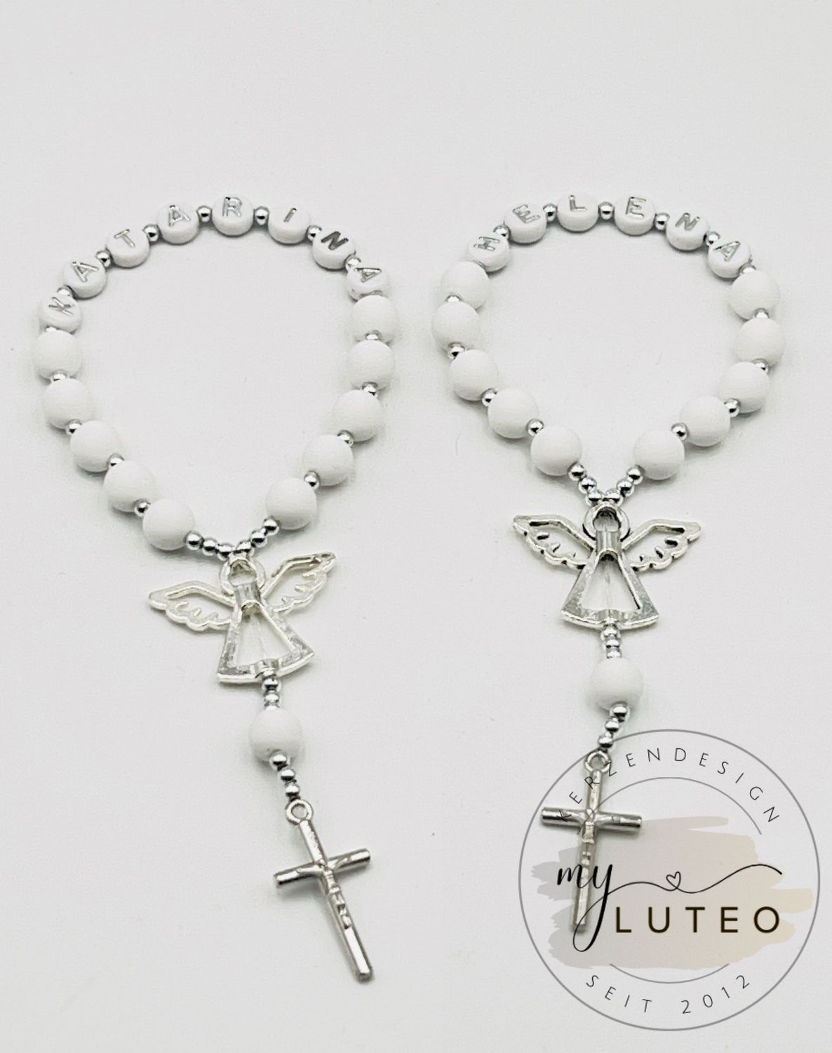 Personalisierter Rosenkranz weiß Personalisierter Rosenkranz weiß