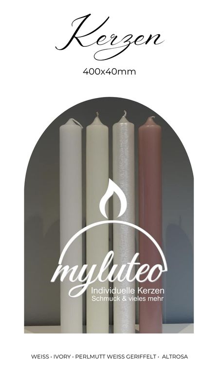 Taufkerze individuell gestaltet, verziert und personalisiert