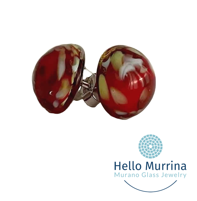 Murano Glass Earrings - Red
