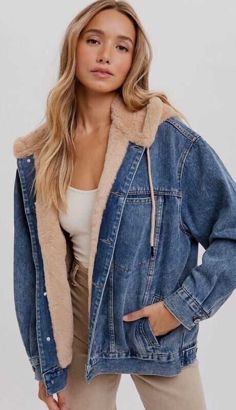 Shearling Denim Coat
