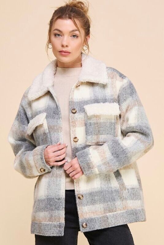 Teddy Plaid Jacket