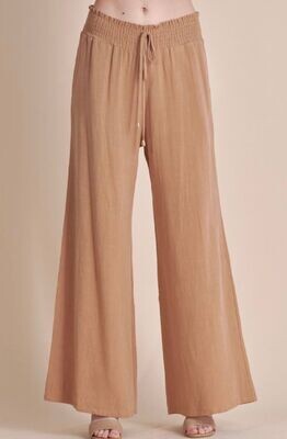 Smocked linen Pant