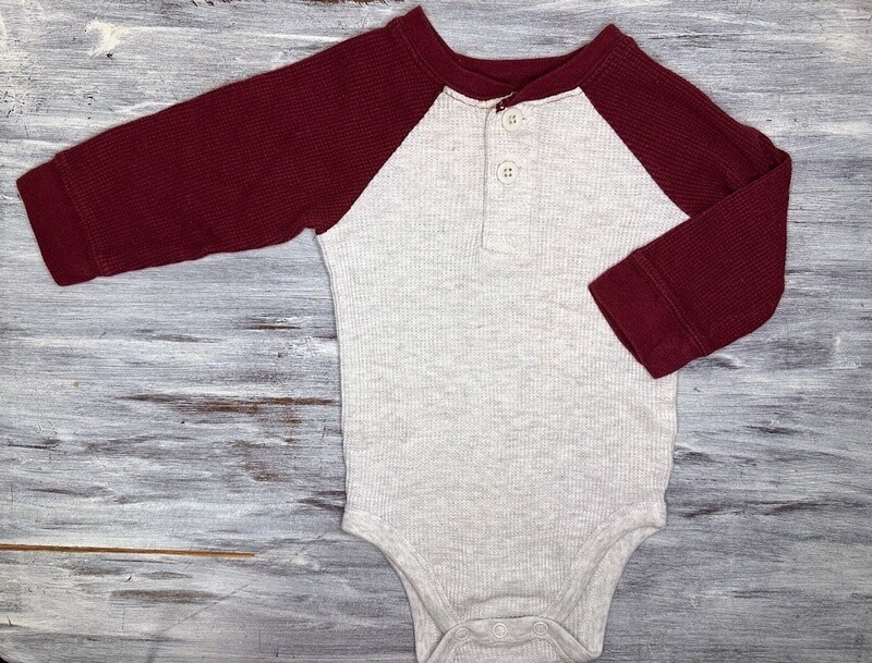 Garanimals: Maroon Colorblock Bodysuit- 6/9m