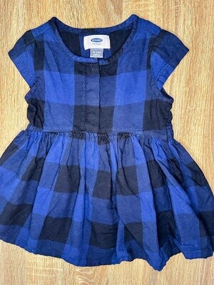 Old Navy: Blue Plaid Dress- 18/24m