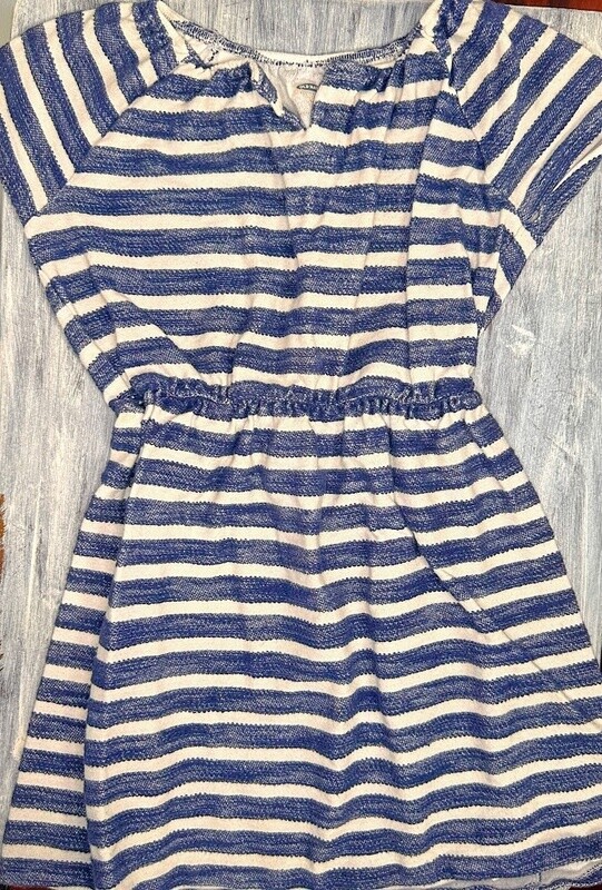 Old Navy: Navy Stripe Dress- 8