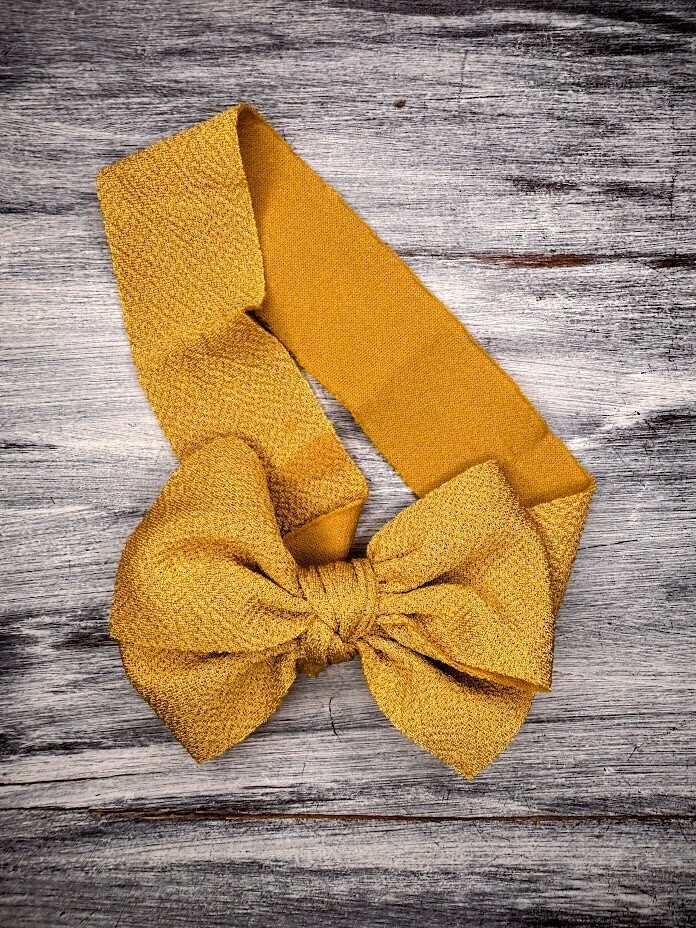 4&quot; Shimmer Headband Bow- 12/24m, Colour: Gold