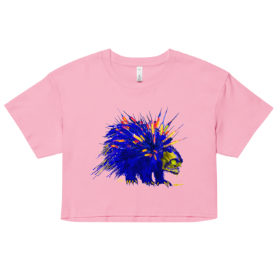 Blue and Yellow Toxic Quills Women’s Crop Top