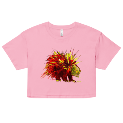 Red and Yellow Toxic Quills Women’s Crop Top