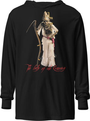 From NETFLIX-Lady Of The Cemetery Face Off Hooded Long Sleeve Shirt