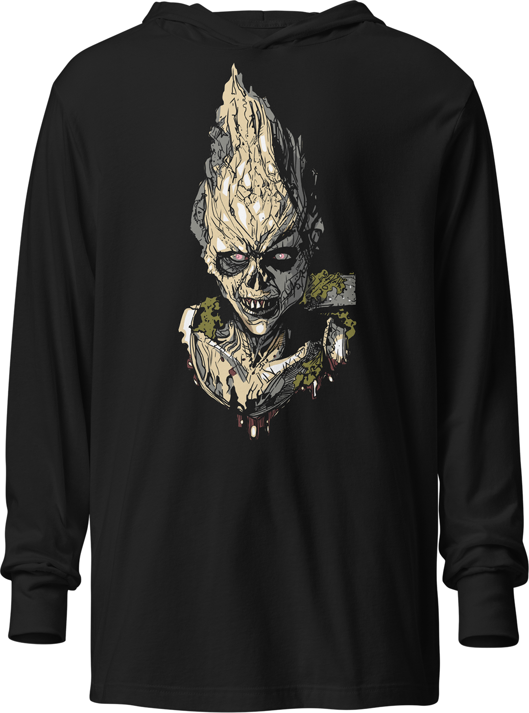 From NETFLIX-Lady Of The Cemetery Face Off Hooded Long Sleeve Shirt
