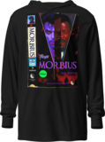 Morbius VHS Box Wrap Front &amp; Back Print Hooded Long Sleeve Shirt, Color: Black, Size: L