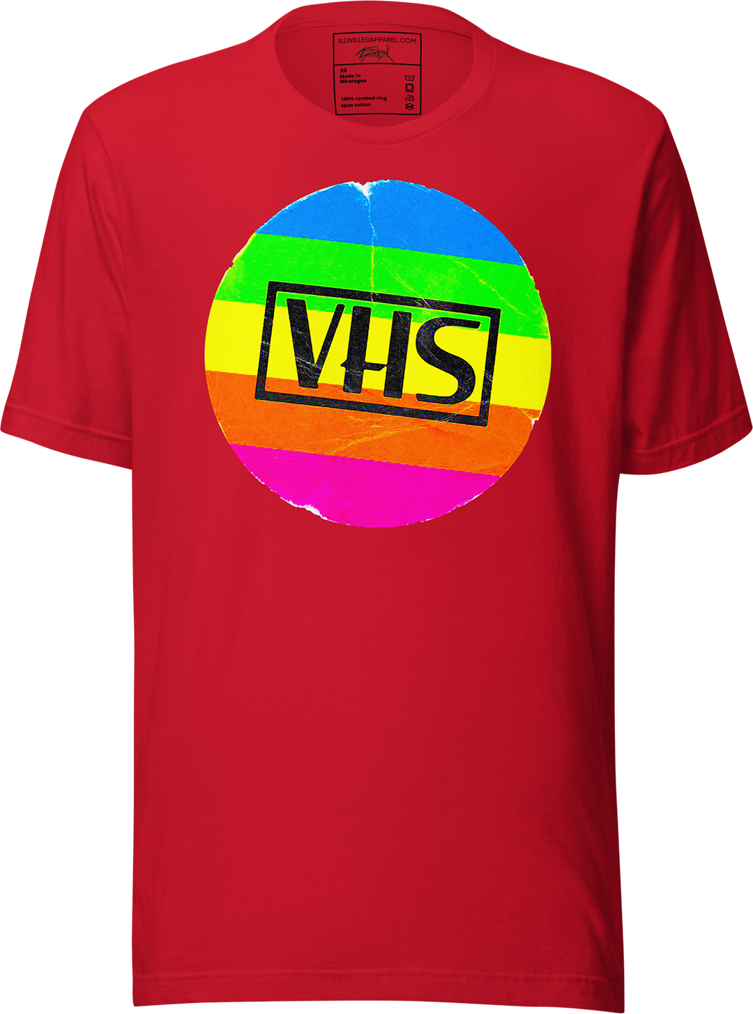 Vintage VHS Unisex T-Shirt, Color: Red, Size: L