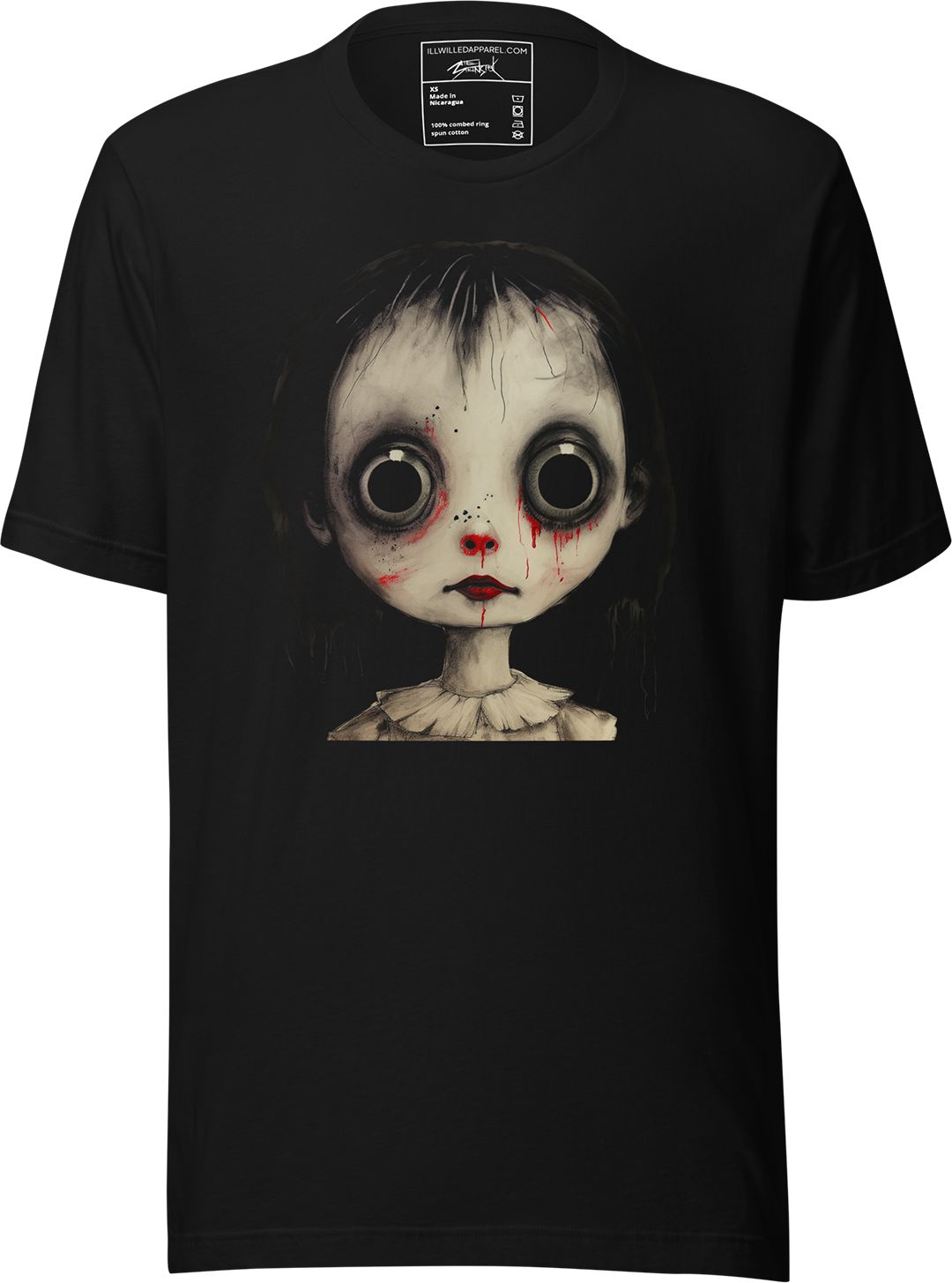 Big Eyes Girl Unisex T-Shirt, Color: Black, Size: S