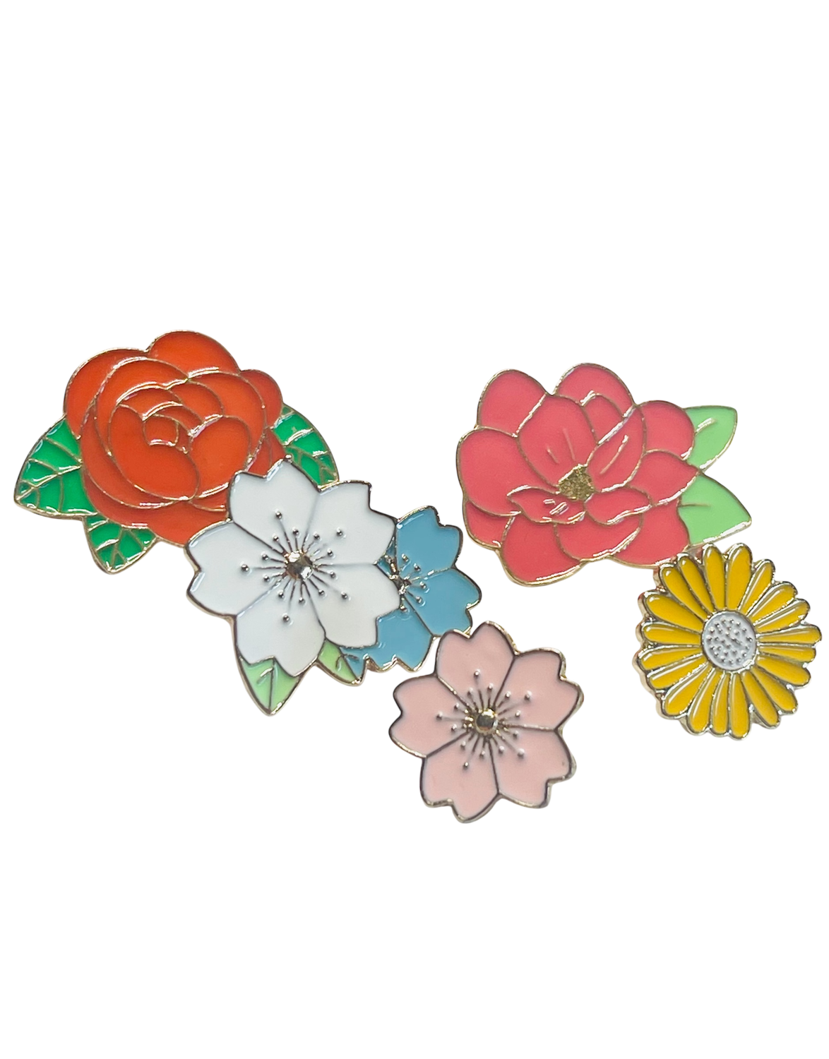 Assorted Enamel Flower Lapel pins