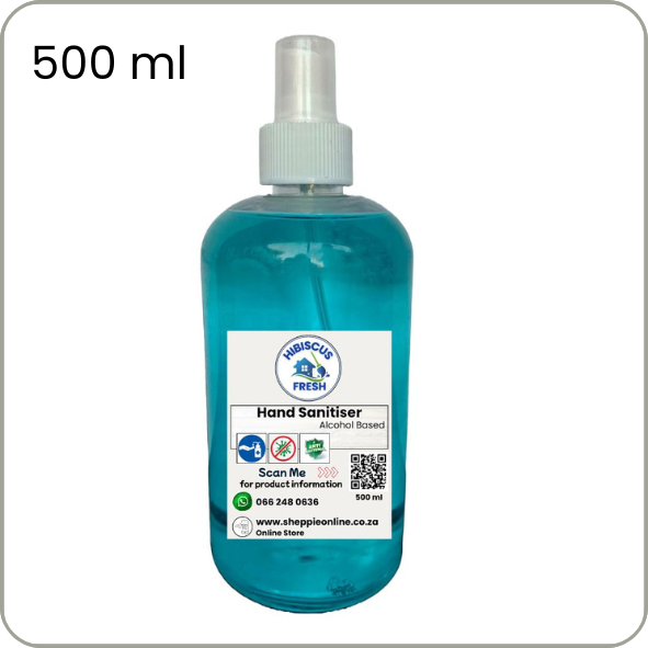 SANITISER - 500 ml  Alcohol based -Eliminates 99.9% of germs and bacteria FREE DELIVERY