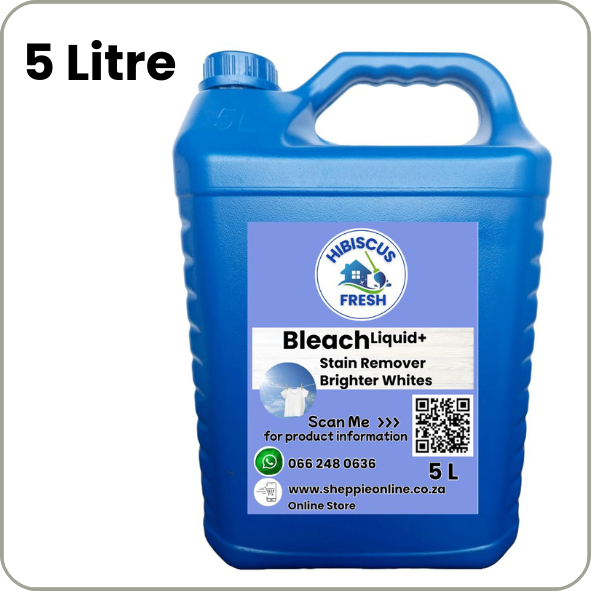 BLEACH LIQUID PLUS - 5 Litre  Powerful Cleaning and Disinfecting - White Fabrics FREE DELIVERY - QUALITY COMPARISON TO TOP LEADING BRANDS