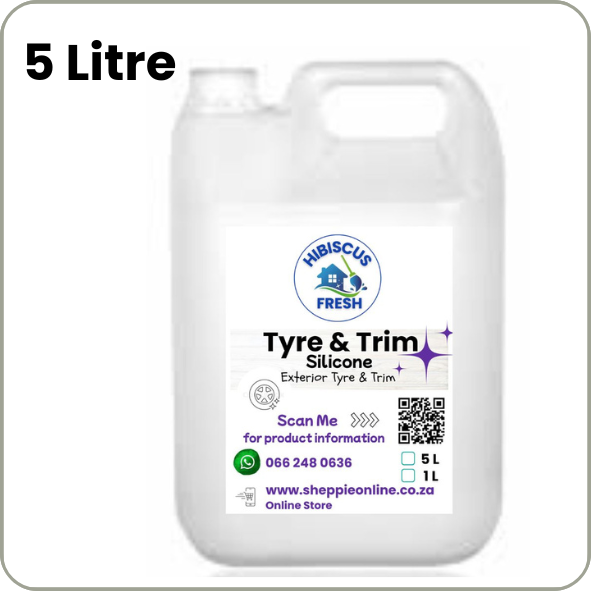 TYRE SHINE SILICONE  - 5 Litre   PREMIUM Exterior Tyre &amp; Trim High gloss finish with UV protection   FREE DELIVERY - QUALITY COMPARISON TO TOP LEADING BRANDS
