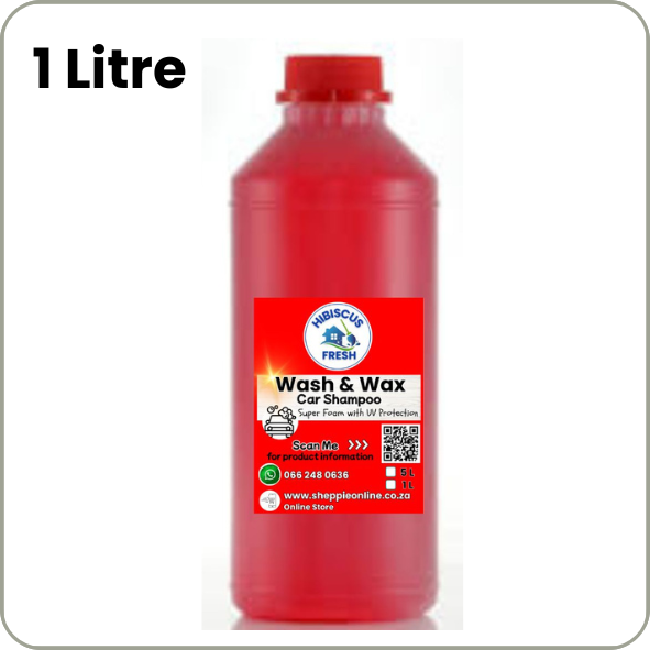WASH &amp; WAX  - 1 litre  Car Shampoo  Gently cleans, extra foamy with a lasting protective wax finish - FREE DELIVERY - (1:50 mix ratio)